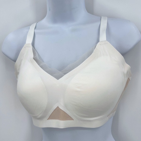 HoneyLove Crossover Bra White T-Shirt Bra Size M Seamless Wireless Comfort - Picture 2 of 7